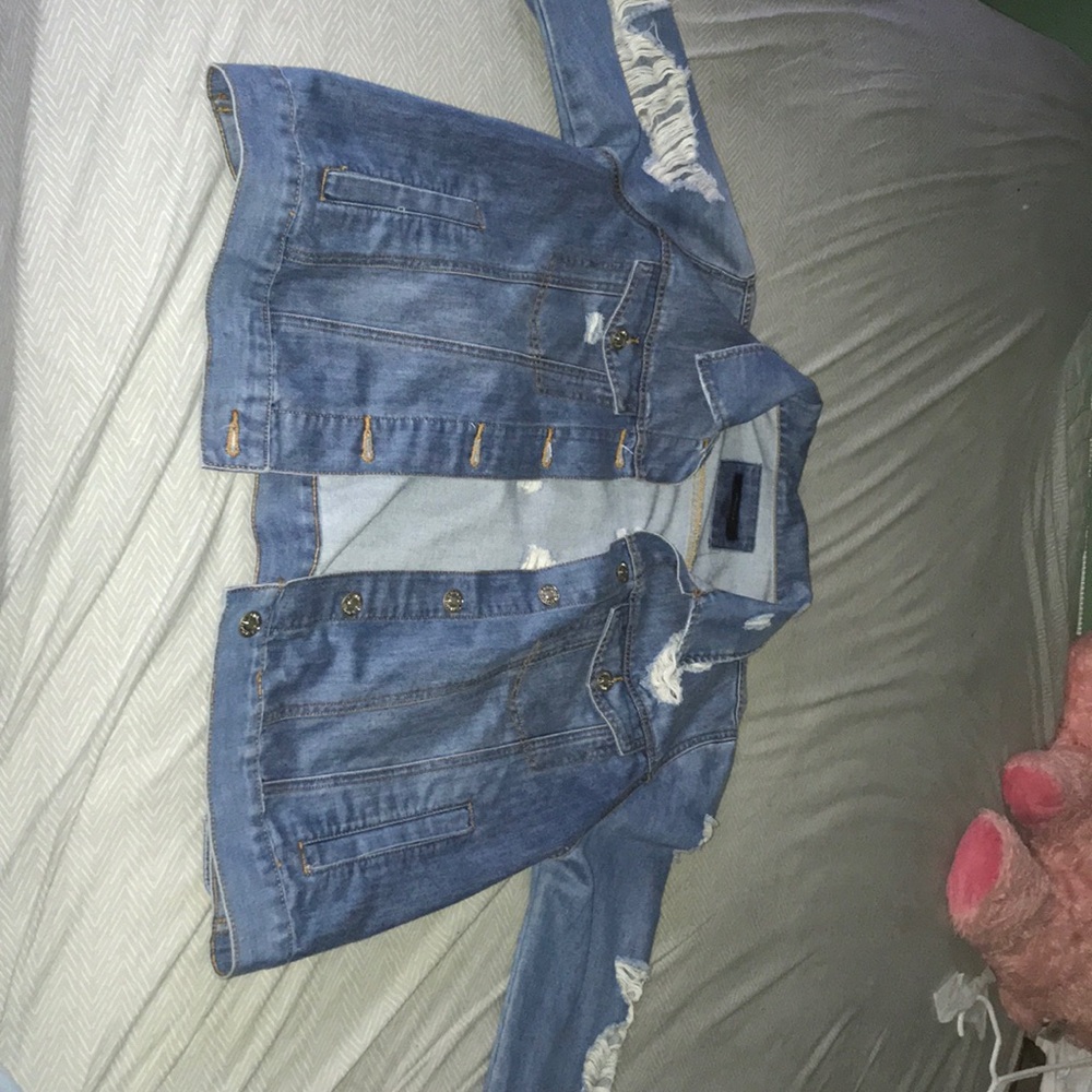 Distressed Oversized Jean Jacket